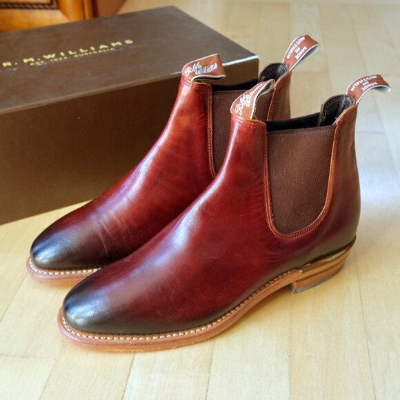 R.M. WILLIAMS Adelaide Chelsea Boots Burnished Mahogany NEW - Picture 1 of 9